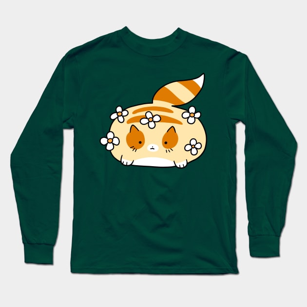 Pudgy Flower Tabby Long Sleeve T-Shirt by saradaboru